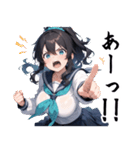 ぷぷぷのポニテちゃんスタンプ（個別スタンプ：1）