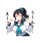 ぷぷぷのポニテちゃんスタンプ（個別スタンプ：4）