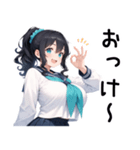 ぷぷぷのポニテちゃんスタンプ（個別スタンプ：6）
