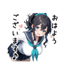 ぷぷぷのポニテちゃんスタンプ（個別スタンプ：8）
