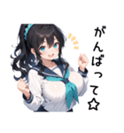 ぷぷぷのポニテちゃんスタンプ（個別スタンプ：9）