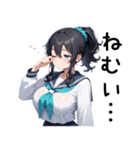 ぷぷぷのポニテちゃんスタンプ（個別スタンプ：17）