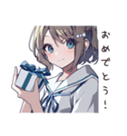 ハッピーなお祝い女子（個別スタンプ：7）