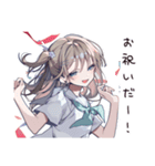 ハッピーなお祝い女子（個別スタンプ：9）