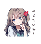 ハッピーなお祝い女子（個別スタンプ：17）