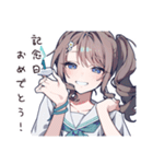 ハッピーなお祝い女子（個別スタンプ：33）