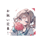 ハッピーなお祝い女子（個別スタンプ：36）