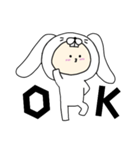 うさぎキグルミのベビー（まっしろ）（個別スタンプ：24）