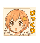 星の髪飾りが可愛い！元気な女の子スタンプ（個別スタンプ：3）