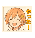 星の髪飾りが可愛い！元気な女の子スタンプ（個別スタンプ：7）