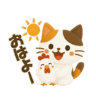 フェルト＊ネコ（白）（個別スタンプ：5）
