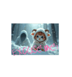 Scary Cat【ネコヤギ】英語.紫の月.城（個別スタンプ：5）