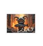 Scary Cat【ネコヤギ】英語.紫の月.城（個別スタンプ：10）