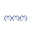 動くドットねこ！！1-1白猫（個別スタンプ：1）