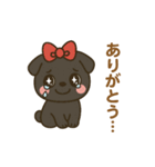 黒パグが大優勝スタンプ（個別スタンプ：3）