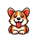 シュールでかわいいコーギーのスタンプ（個別スタンプ：4）