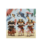 5月は鎧、兜、鯉のぼりのチビ豆柴シリーズ（個別スタンプ：8）