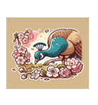 クジャクと桜のスタンプ@SFW（個別スタンプ：14）
