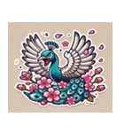 クジャクと桜のスタンプ@SFW（個別スタンプ：15）