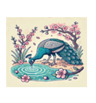 クジャクと桜のスタンプ@SFW（個別スタンプ：16）