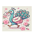 クジャクと桜のスタンプ@SFW（個別スタンプ：18）