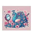 クジャクと桜のスタンプ@SFW（個別スタンプ：19）