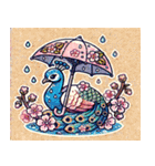クジャクと桜のスタンプ@SFW（個別スタンプ：20）