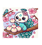クジャクと桜のスタンプ@SFW（個別スタンプ：24）