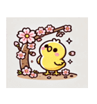 ヒヨコと桜のスタンプ@SFW（個別スタンプ：4）