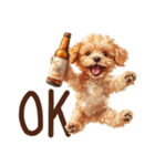 ビールを飲む犬☆トイプードル（個別スタンプ：15）