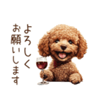 ビールを飲む犬☆トイプードル（個別スタンプ：22）