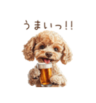 ビールを飲む犬☆トイプードル（個別スタンプ：32）