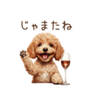 ビールを飲む犬☆トイプードル（個別スタンプ：39）