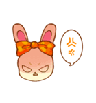 レトロ風のリボンうさぎ 2（個別スタンプ：3）