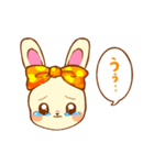 レトロ風のリボンうさぎ 2（個別スタンプ：5）