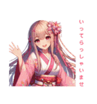 和装女子Stamp⑤（個別スタンプ：6）