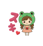 カエル娘のデカ文字日常＆推し活スタンプ（個別スタンプ：16）