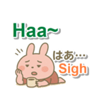 タガログ語＋英語＋日本語 ピンクうさぎ（個別スタンプ：32）