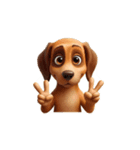 Vサインをする犬（個別スタンプ：3）