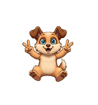 Vサインをする犬（個別スタンプ：4）
