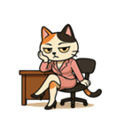 がんばるOL三毛猫【毎日使える】（個別スタンプ：1）