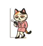 がんばるOL三毛猫【毎日使える】（個別スタンプ：2）