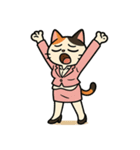 がんばるOL三毛猫【毎日使える】（個別スタンプ：3）