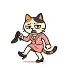 がんばるOL三毛猫【毎日使える】（個別スタンプ：5）