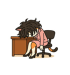 がんばるOL三毛猫【毎日使える】（個別スタンプ：6）