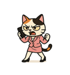 がんばるOL三毛猫【毎日使える】（個別スタンプ：9）