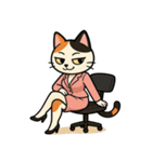 がんばるOL三毛猫【毎日使える】（個別スタンプ：12）