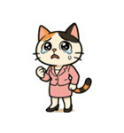 がんばるOL三毛猫【毎日使える】（個別スタンプ：14）