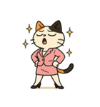 がんばるOL三毛猫【毎日使える】（個別スタンプ：16）
