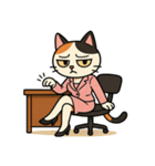 がんばるOL三毛猫【毎日使える】（個別スタンプ：25）